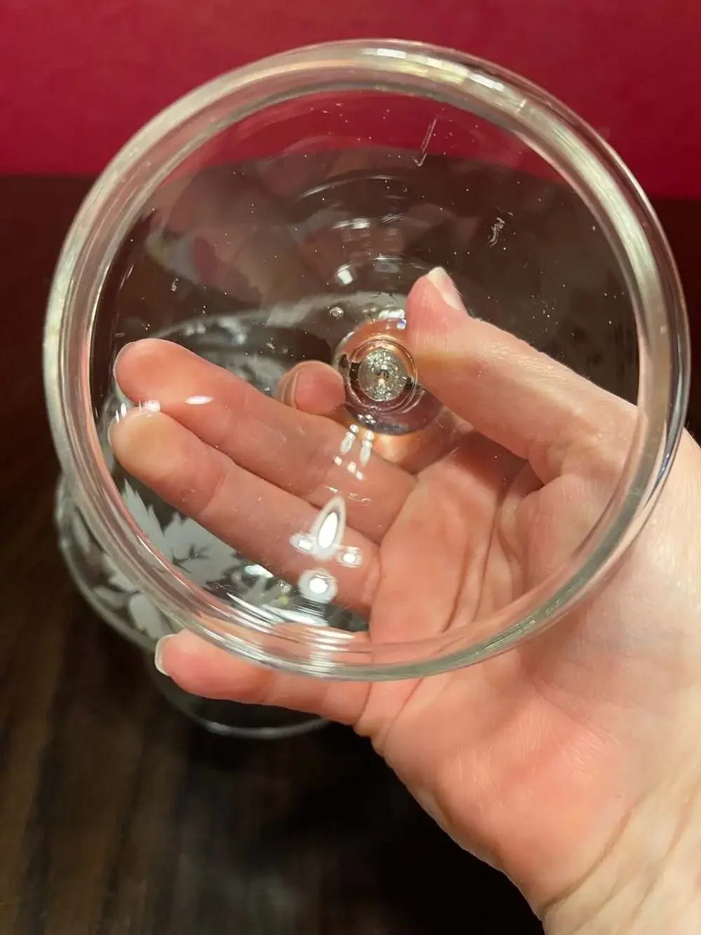 Vntg Pasabahce Decorative Blown Glass Candy Dish with Lid. Etched Grape & Leaf P